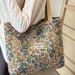 Floral Canvas Tote Bag